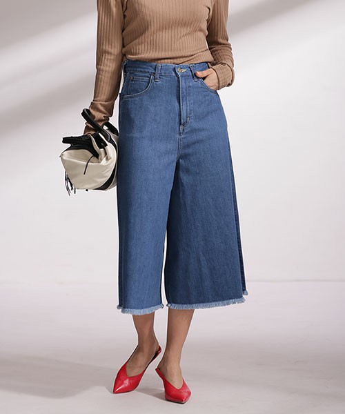 nano･universe / Lee×安西こずえ/別注カットオフアンクルワイドパンツ