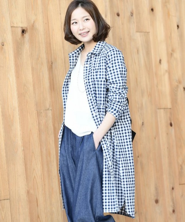 ギンガムチェックマキシシャツワンピース / r.p.s