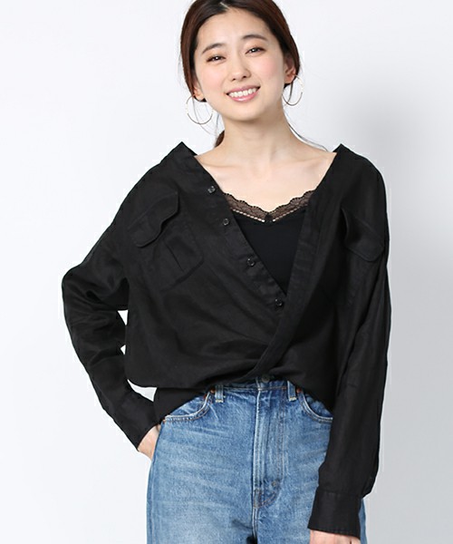 FREAK'S STORE 2WAYリネンVネックシャツ