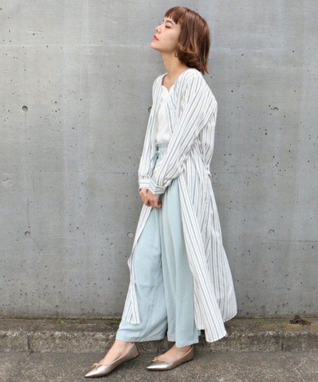 ストライプシャツディガン