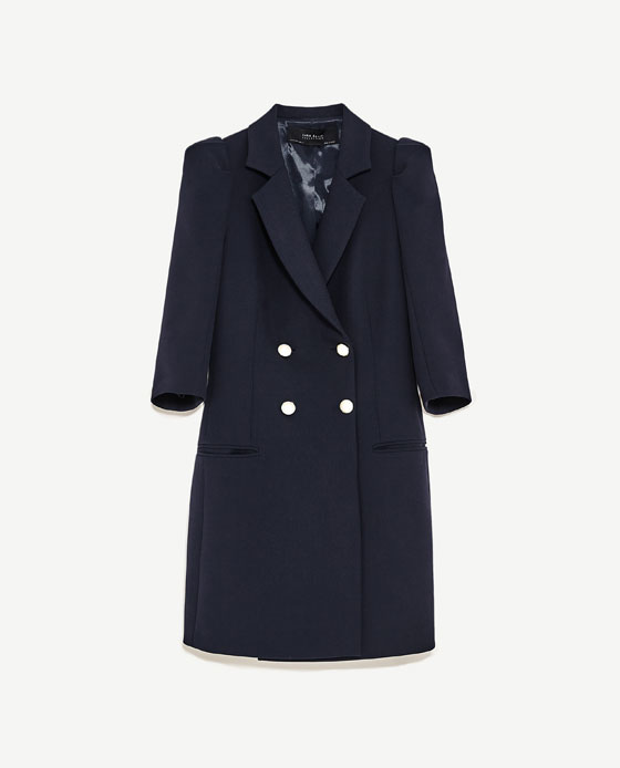 パールボタン付きブレザーワンピース