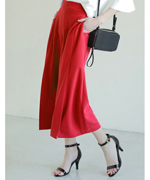 Re:EDIT フロントスリット入りポンチガウチョパンツ