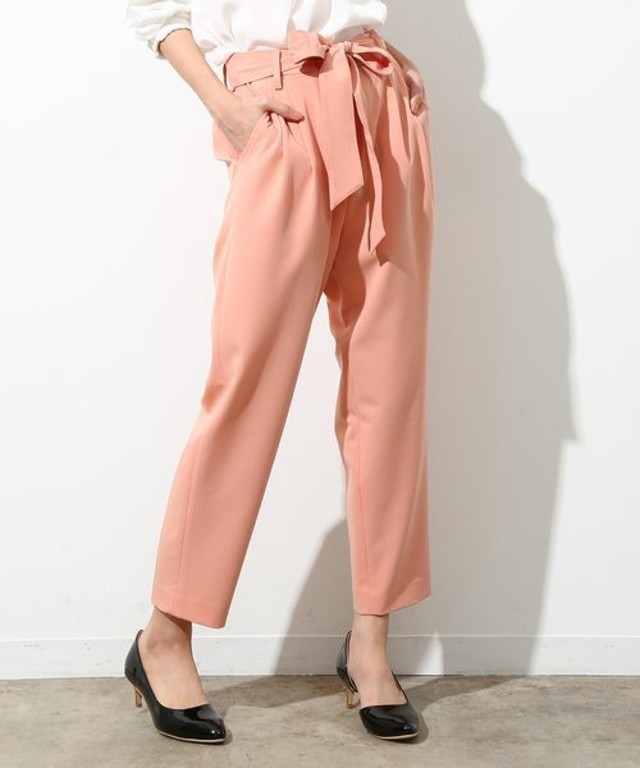 ROPE' PICNIC ウエストリボン付き９分丈パンツ