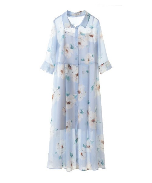 31 Sons de mode / シフォン花柄プリントガウンワンピース