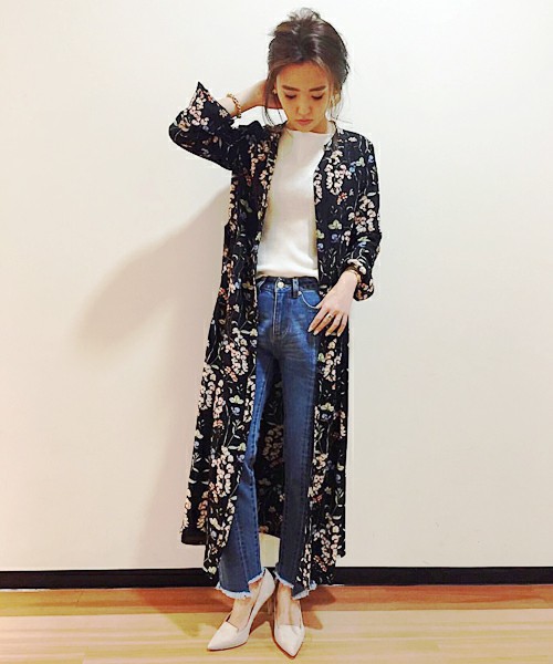 花柄ガウンシャツワンピース / UNRELISH