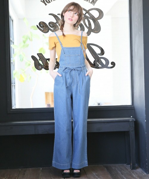 Heather レトロワイドパンツサロペット 745551