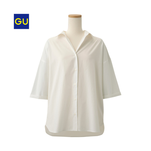 GU オーバーサイズワイドスリーブシャツ