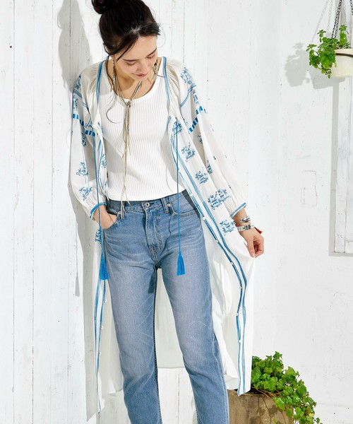 green label relaxing CF ボイル シシュウ ガウン ワンピース