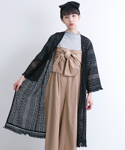 merlot フリンジレースガウン591-7527