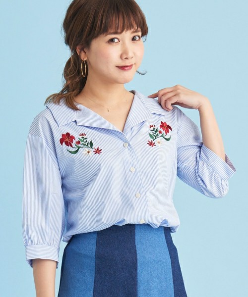 MAJESTIC LEGON フラワー刺繍アソートシャツ