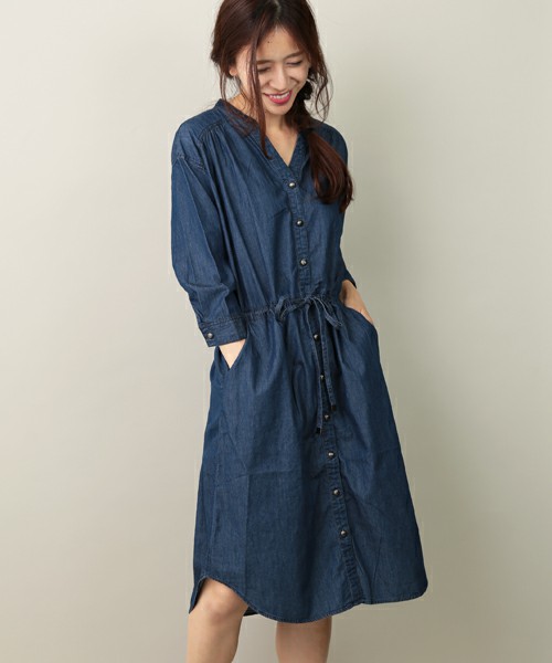 PARADIS TERRE　　4.5ozデニムシャツワンピース