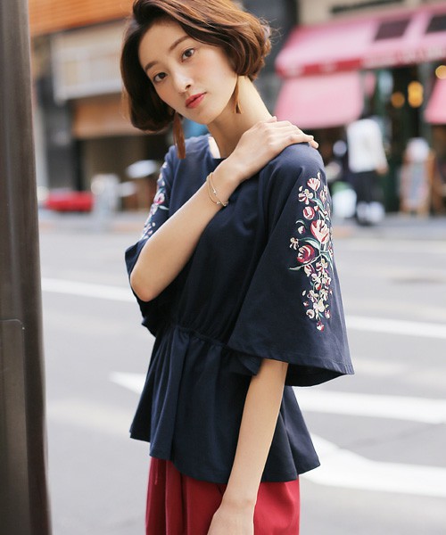 LOWRYS FARM ソデシシュウTシャツ 749838