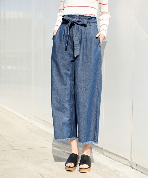 LOWRYS FARM CONEリボンツキワイドパンツ