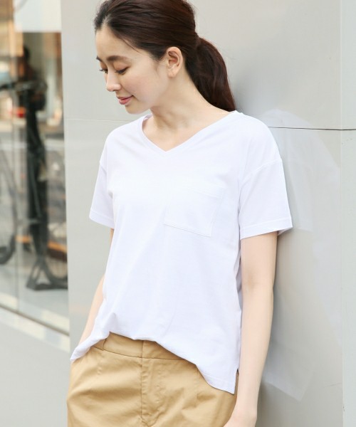 LEPSIM アディコットポケットVネックTシャツ