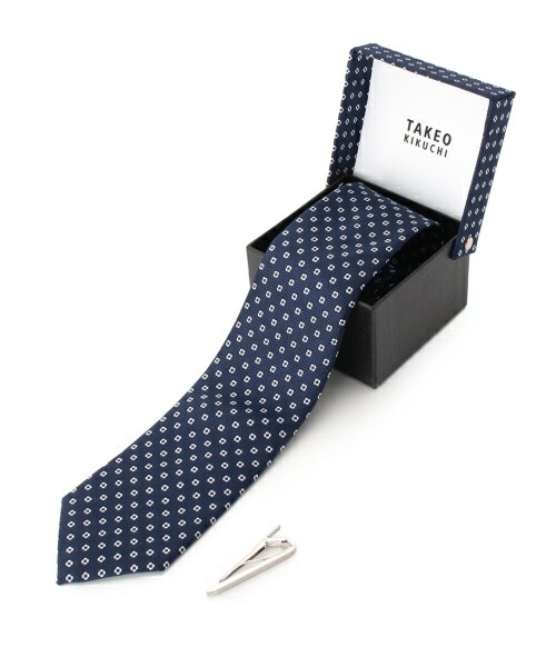 TAKEO KIKUCHI / ネイビーネクタイ&タイピンBOXセット