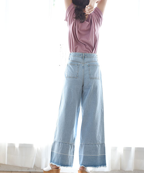 スクエアポケットワイドデニム