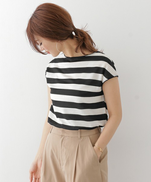 URBAN RESEARCH DOORS / テンセルボーダーカットソー