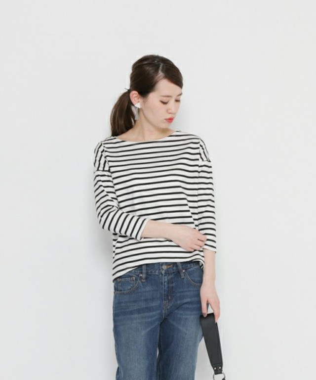 SENSE OF PLACE by URBAN RESEARCH  オーガニックコットンボーダーTシャツ(7分袖)