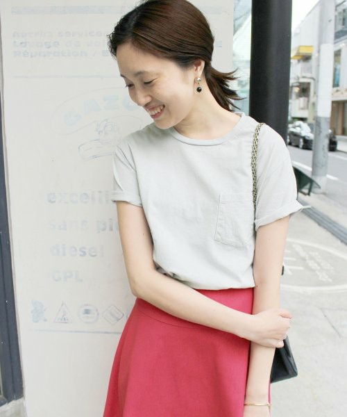 SLOBE IENA / HANESコットンクルーネックポケットTシャツ