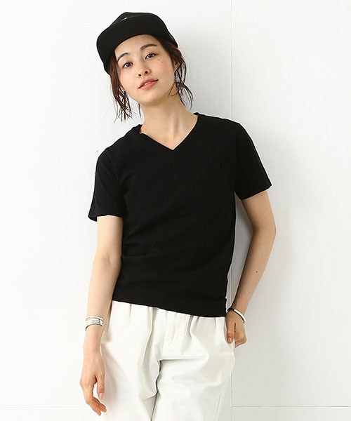 BEAMS BOY HANES / POCKET V-NECK TEE 16SS