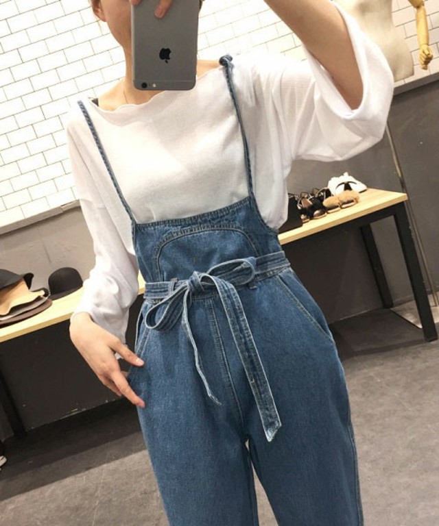 ANDJ  デニムオールインワンサロペット