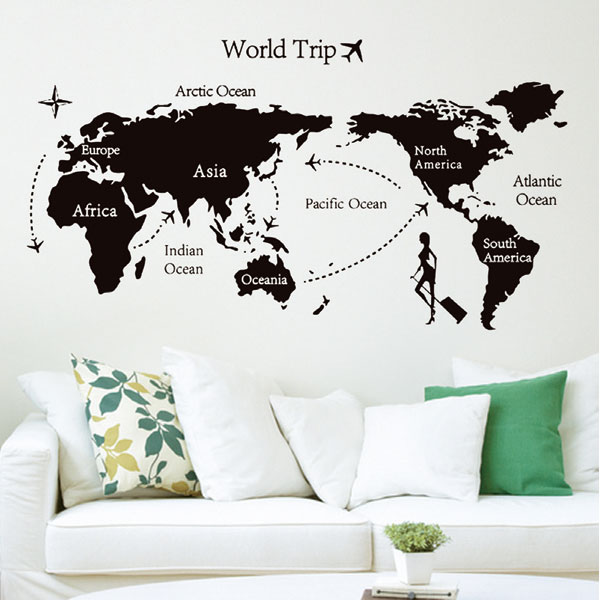 ウォールステッカー ワールドマップ