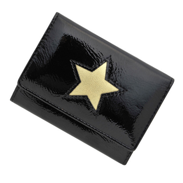 ベッカー　極小財布 進藤やす子コラボ「エナメル」星型ブラック