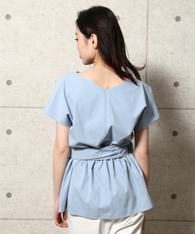 ウエストリボンブラウス