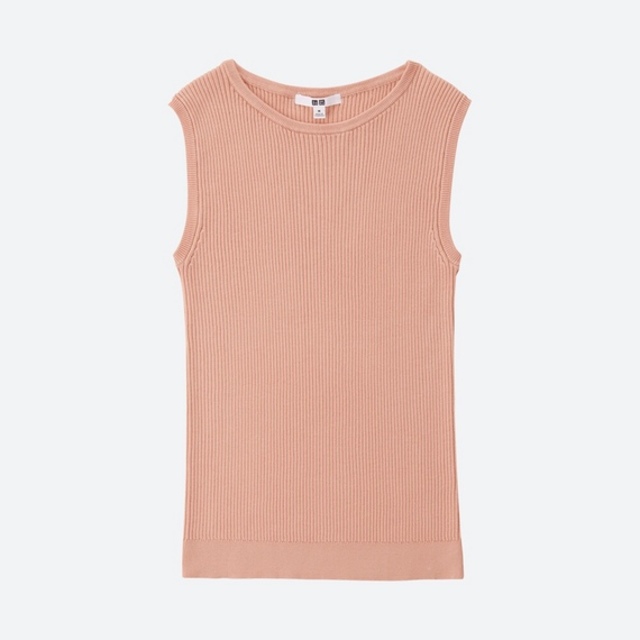 UVカットリブノースリーブセーター