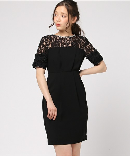 フラワーカフスワンピース