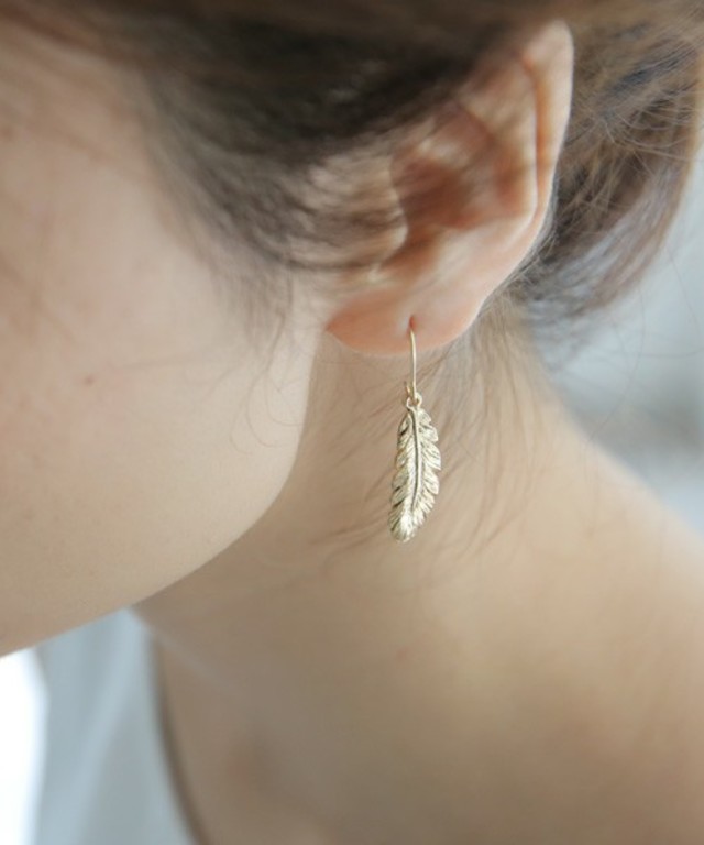 collecala　アンティークフェザーピアス＆イヤリング/アクセ