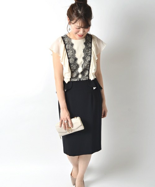 troisiemeCHACO:フリルスリーブレースワンピース