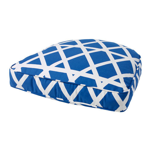 AVSIKTLIG クッション, ブルー, ホワイト