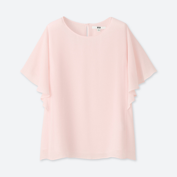 ジョーゼットラッフルスリーブブラウス