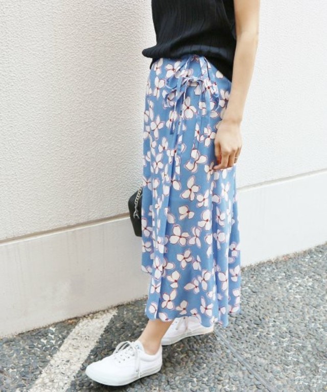 レトロフラワー ラップスカート(IENA)