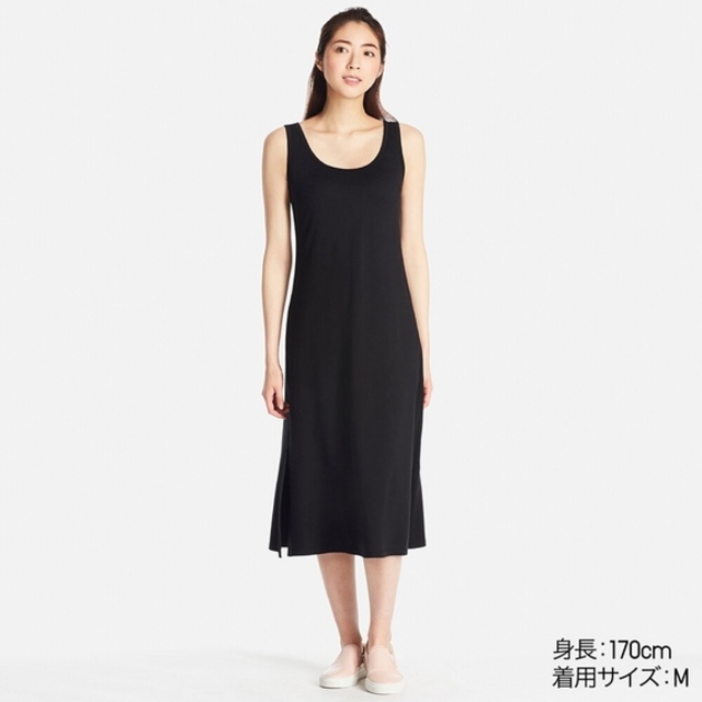 ユニクロ　ロングブラワンピース（ノースリーブ）