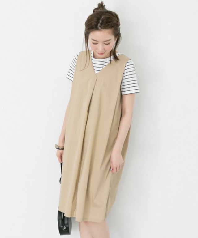 UR BACKタックAラインフレアワンピース