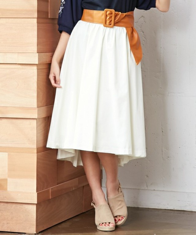 INGNI  合皮サッシュ付イレヘムミディ/スカート