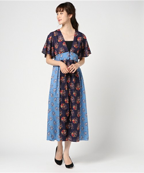 フラワープリント キリカエ マキシワンピース(Ray BEAMS)