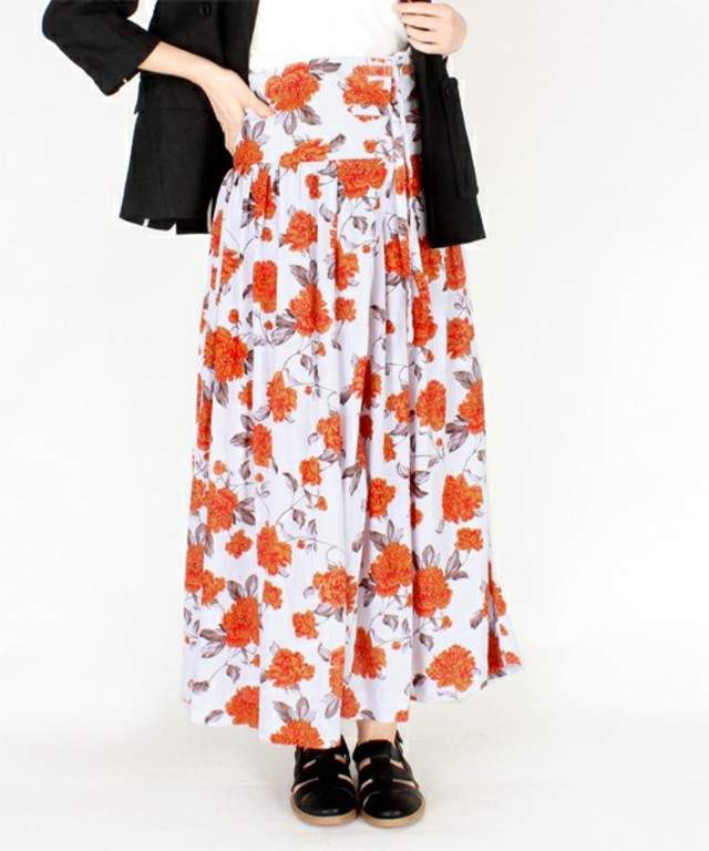 RNA-N  フラワープリントロングギャザースカート