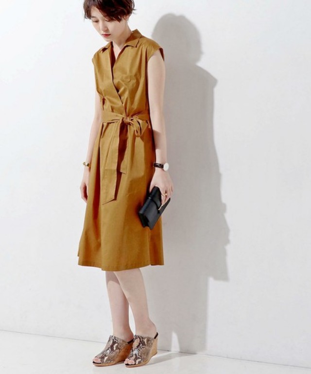 UBCE C リボン フレア ワンピース