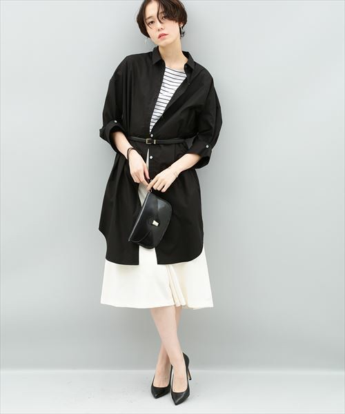 タックカフスシャツワンピース2