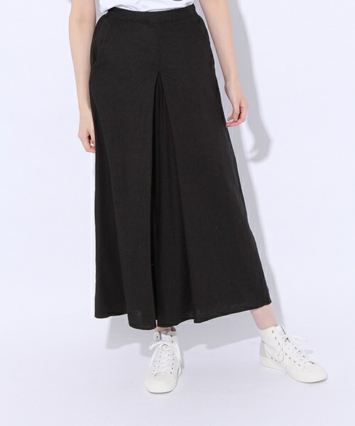 レーヨンリネン袴ワイドパンツ