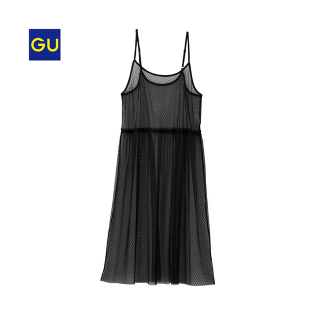 GU　レースカバーキャミソールワンピース