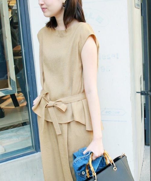 SLOBE IENA  リネンライク2WAYブラウス×イージーパンツセットアップ