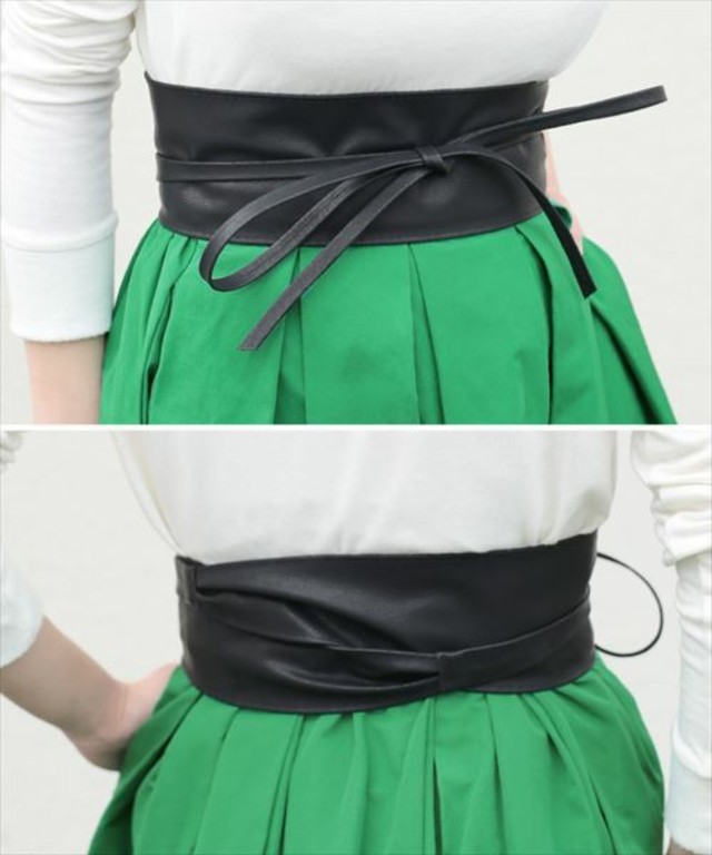 select MOCA  ワイド幅細リボンサッシュベルト