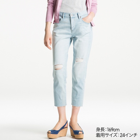 スリムボーイフレンドフィットアンクルジーンズ