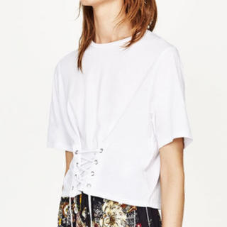 ZARA フロントコルセットTシャツ