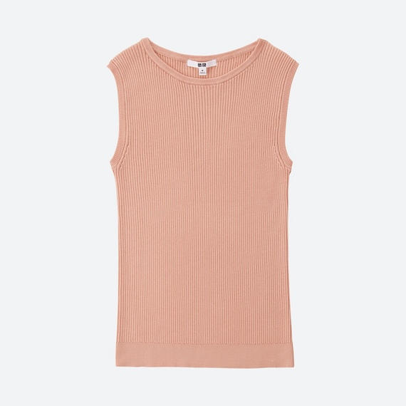 UNIQLO　UVカット　ワイドリブ　ノースリーブセーター