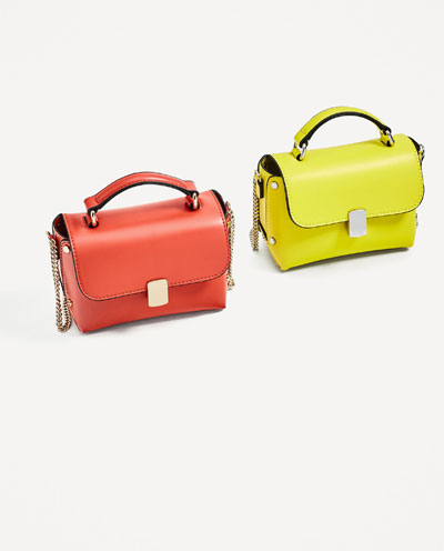 メタリック留め具付きミニショルダーバッグ